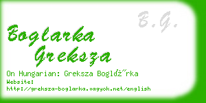 boglarka greksza business card